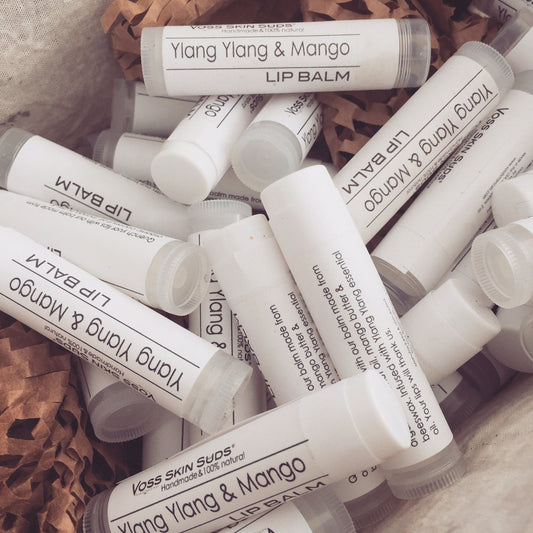 Mango butter and ylang ylang lip balm PRODUCT FOOTPRINTS Natural ingredients Phthalate, Sulfate, Petroleum & Paraben Free Vegan Free of Synthetic Fragrances Free of Synthetic Dyes GMO & Gluten-free Non Toxic Handmade Sustainable Innovation Made in the USA Cruelty Free Zero Waste Low Carbon Footprint eco friendly   Holiday care package gift box gift for her relaxation gift self care box self care gift box spa gift box spa gift set thank you gift box birthday gift new mom gift