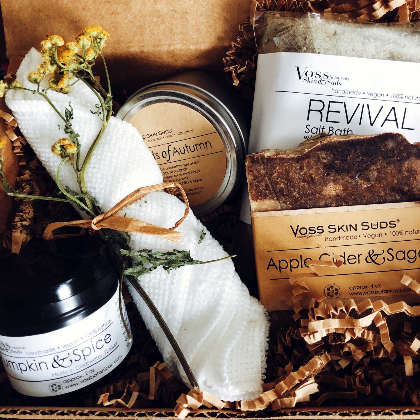 Fall Pumpkin Gift box PRODUCT FOOTPRINTS Natural ingredients Phthalate, Sulfate, Petroleum & Paraben Free Vegan Free of Synthetic Fragrances Free of Synthetic Dyes GMO & Gluten-free Non Toxic Handmade Sustainable Innovation Made in the USA Cruelty Free Zero Waste Low Carbon Footprint eco friendly Holiday care package gift box gift for her relaxation gift self care box self care gift box spa gift box spa gift set thank you gift box birthday gift new mom gift relaxing bath set spa gift set spa kit