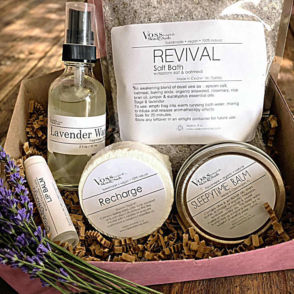 Jet Lag Recovery Kit – Travel Self-Care Spa Gift Set – Post Flight Skincare & Wellness Essentials – Handmade Vegan