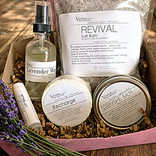 Jet Lag Recovery Kit – Travel Self-Care Spa Gift Set – Post Flight Skincare & Wellness Essentials – Handmade Vegan