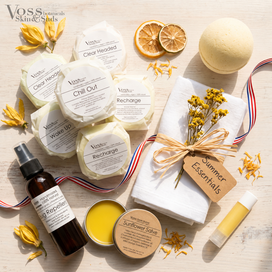 Natural Summer Essentials Gift Set for Travel, Self-Care & Outdoor Days